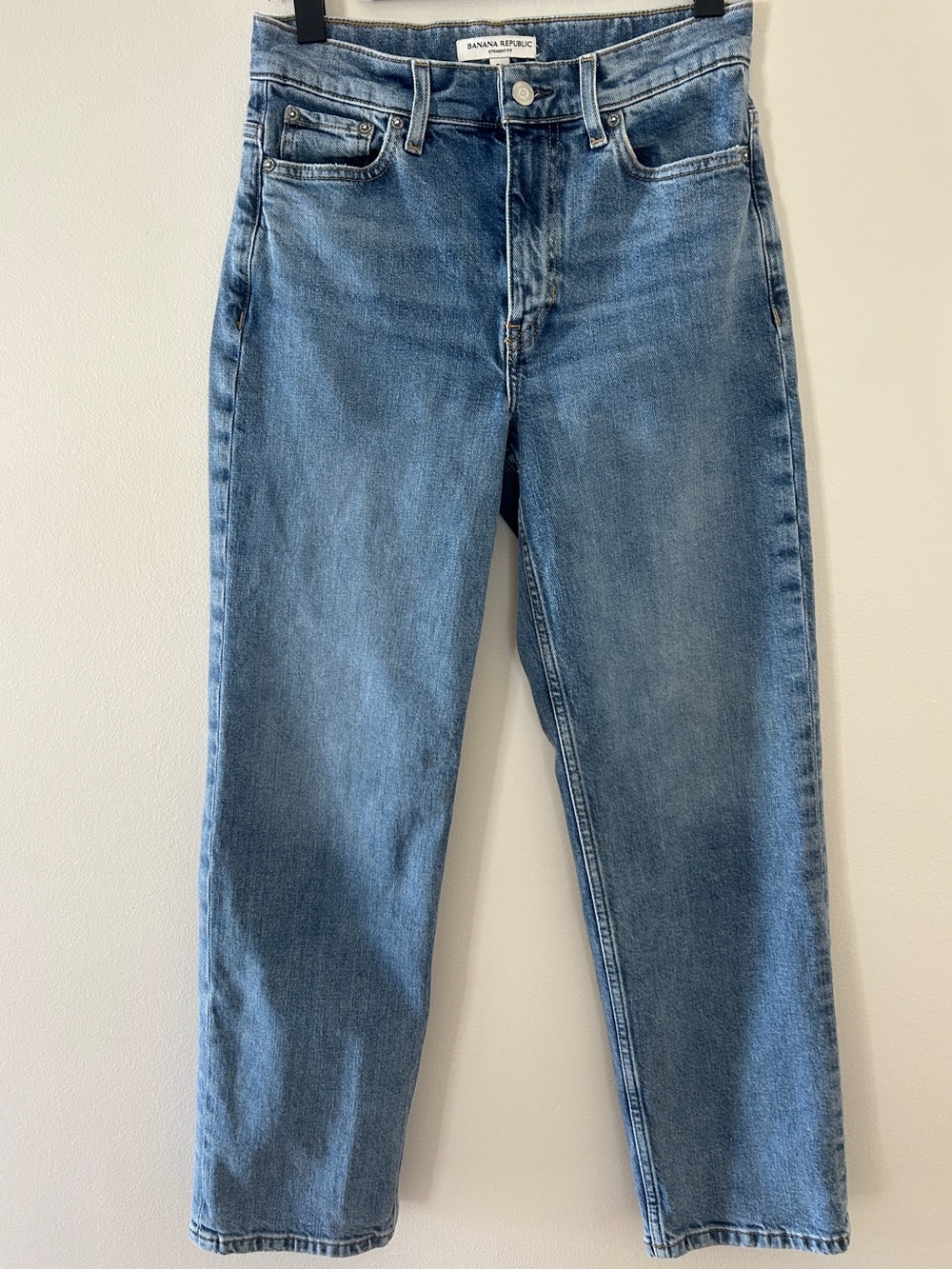 Banana Republic Medium Blue High-Rise Straight Ankle Jeans